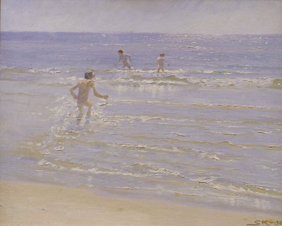 Sunshine at Skagen: Boys Swimming, 1892 (study) by Peder Severin Krøyer